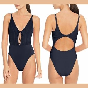 NEW Robin Piccone Tie Front One-Piece Swimsuit